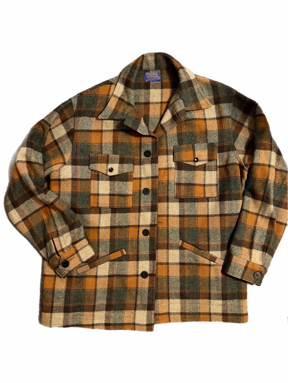 Vintage Pendleton Mackinaw Cruiser Jacket Mens Wool USA Plaid Brown Hunting